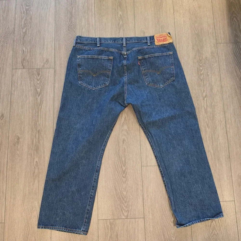 Levis 501 Original Fit Mens Dark Wash Straight Leg Button‎ Fly Jeans 44x29